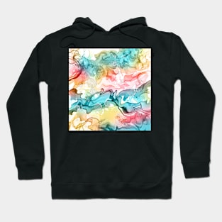 Alcohol Ink swirl - Turquoise &amp; pink Hoodie